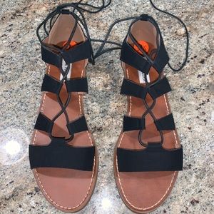 Steve Madden Black Tie Up Sandals